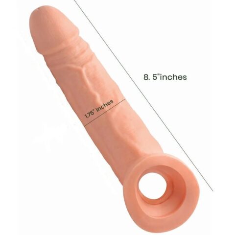 Jumbo Realistic Penis Extender Sleeve Condom Sex Toy